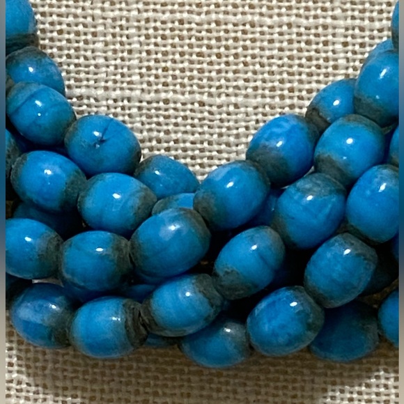 6 Strand African Glass Beaded Necklace - Picture 4 of 5